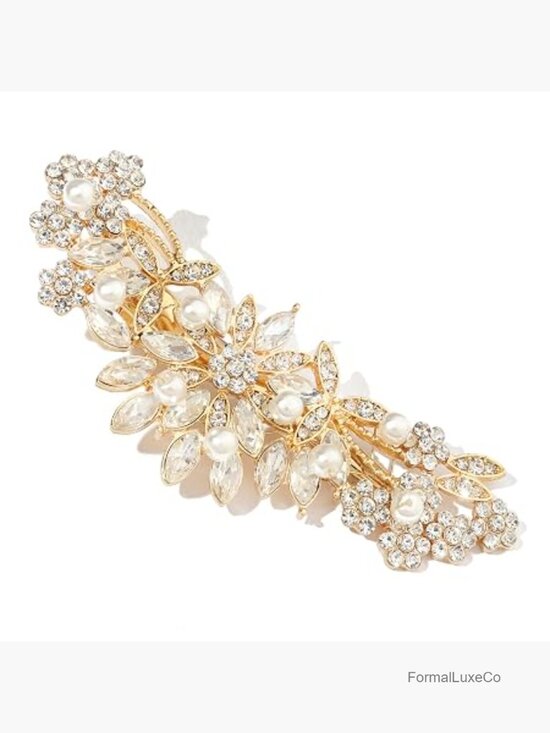 Crystal Rhinestone Pearl Hair Comb Gold Wedding Hair Pins Accessory